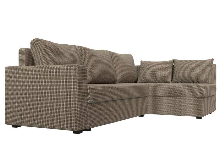 Угловой диван-кровать Мансберг бежево-коричневого цвета правый угол - лучшие Угловые диваны в INMYROOM