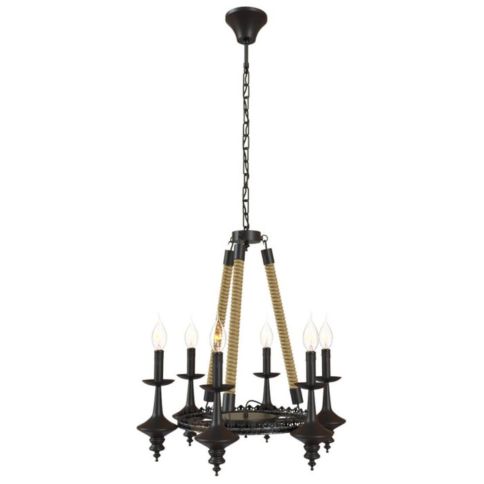 Подвесная люстра Castle Loft1862-6 (металл, цвет черный) Подвесная люстра Castle Loft1862-6 (металл, цвет черный)