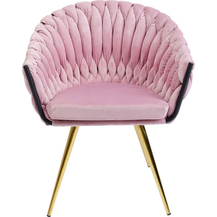Стул с подлокотниками Knot розового цвета - купить Обеденные стулья по цене 60330.0