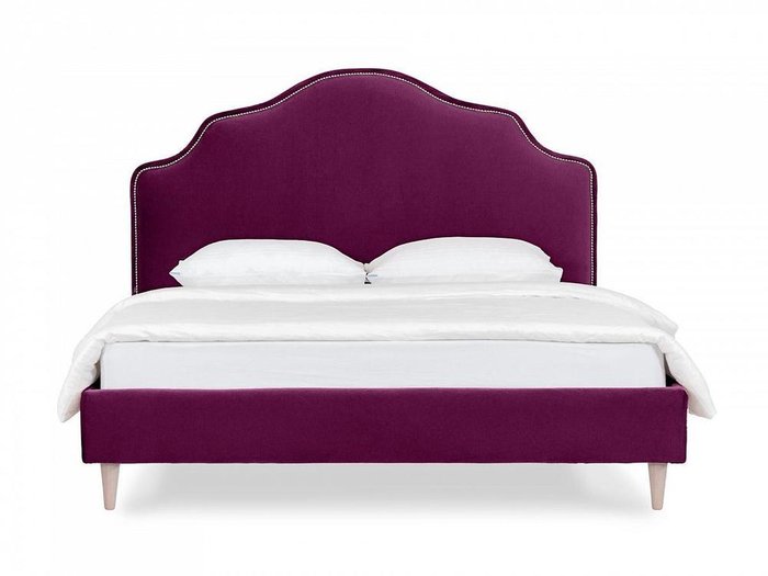 Кровать Queen II Victoria L 160х200 пурпурного цвета с бежевыми ножками  - купить Кровати для спальни по цене 56810.0