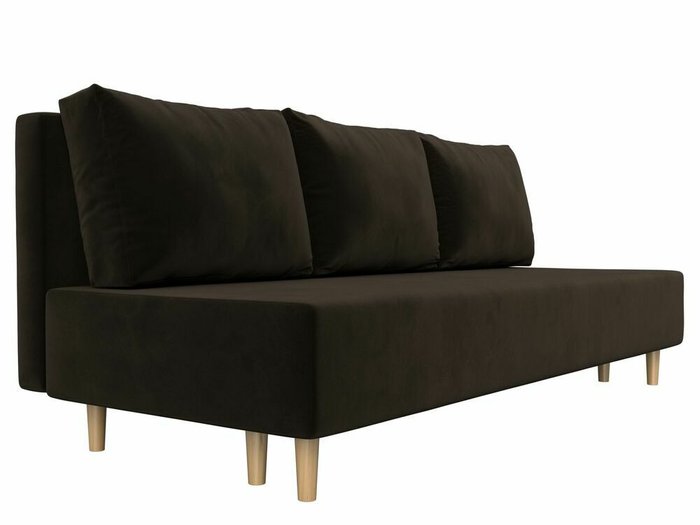 Диван-кровать Лига 033 темно-коричневого цвета (микровельвет) - лучшие Прямые диваны в INMYROOM