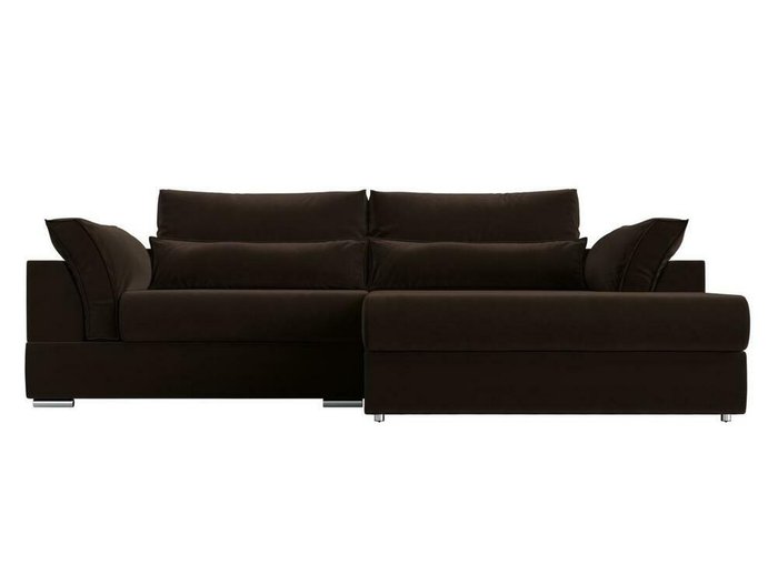Угловой диван-кровать Пекин коричневого цвета угол правый - купить Угловые диваны по цене 83999.0