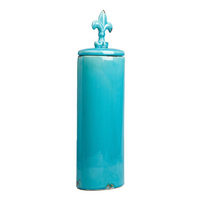 Декоративная ваза с крышкой Cannister для хранения продуктов Голубая - лучшие Вазы  в INMYROOM