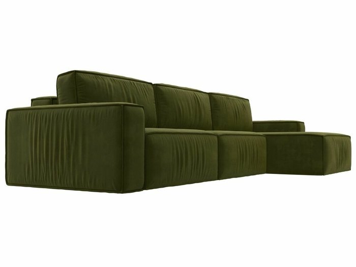 Угловой диван-кровать Прага Классик лонг зеленого цвета правый угол - лучшие Угловые диваны в INMYROOM
