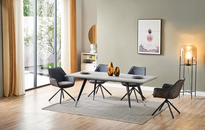 Стол раскладной Dusseldorf серого цвета - лучшие Обеденные столы в INMYROOM