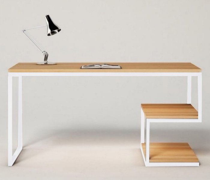 Рабочий стол Бристоль бело-коричневого цвета - лучшие Письменные столы в INMYROOM