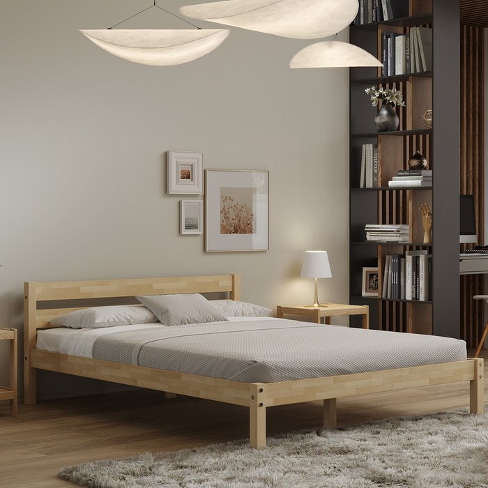 Кровать Мечта 160х190 бежевого цвета без подъемного механизма - купить Кровати для спальни по цене 26430