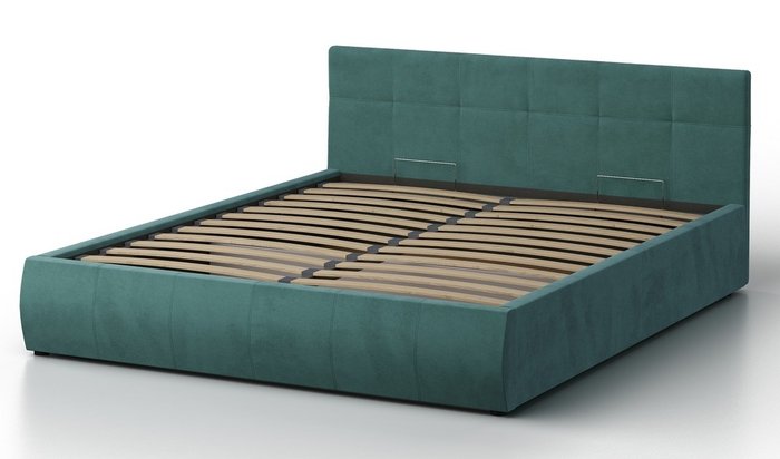Кровать Венера-1 140х190 мятного цвета с подъемным механизмом (велюр) - купить Кровати для спальни по цене 29024.0