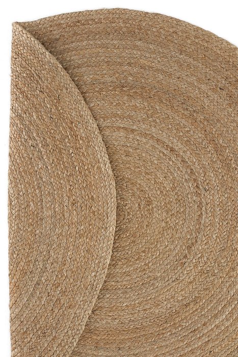 Ковер Vime Hali 120x120 из натурального джута бежевого цвета - лучшие Ковры в INMYROOM