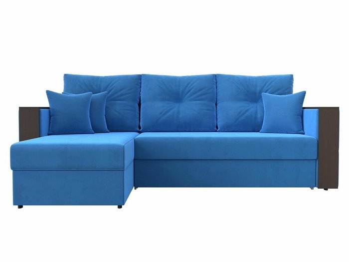 Угловой диван-кровать Валенсия голубого цвета левый угол - купить Угловые диваны по цене 42999.0
