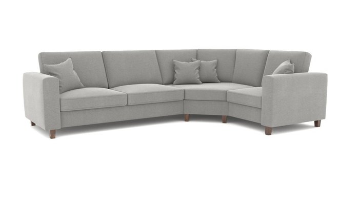 Угловой диван-кровать Пори серого цвета