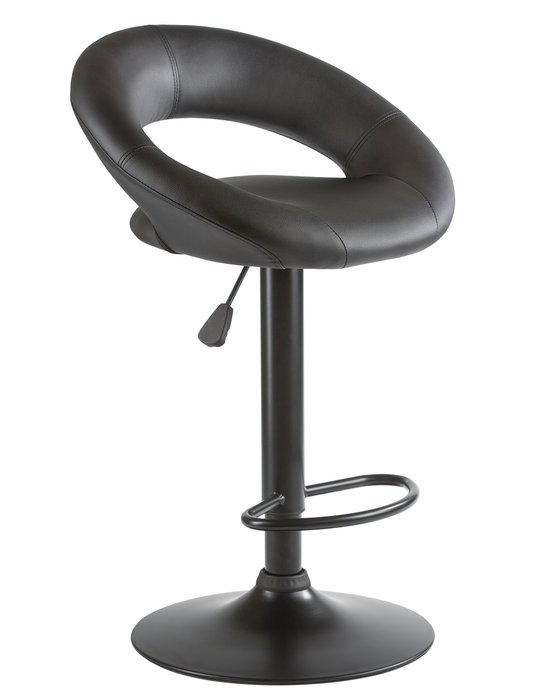 Стул барный Mira черного цвета на черной металлической ножке - купить Барные стулья по цене 6970.0