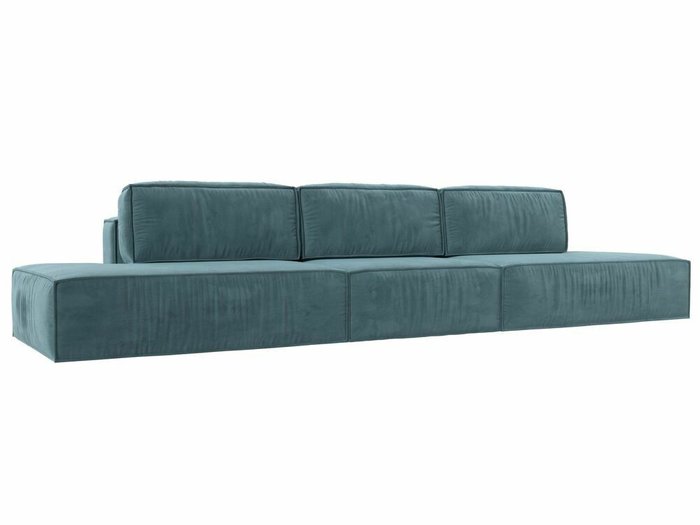 Прямой диван-кровать Прага лофт лонг бирюзового цвета