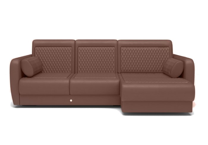 Угловой диван-кровать коричневого цвета