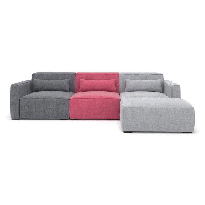 Модульный диван Cubus MIX серо-розового цвета - лучшие Угловые диваны в INMYROOM
