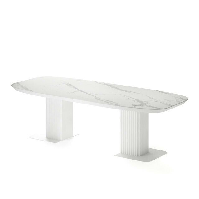 Раздвижной обеденный стол Гиртаб со столешницей цвета белый мрамор - лучшие Обеденные столы в INMYROOM