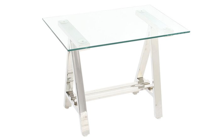 Кофейный стол прямоугольный со стеклянной столешницей