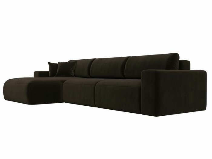 Угловой диван-кровать Лига 036 Классик Лонг темно-коричневого цвета левый угол - лучшие Угловые диваны в INMYROOM