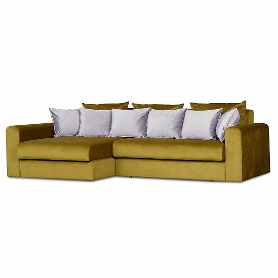 Угловой диван-кровать Мэдисон Лувр оливкового цвета