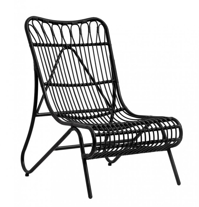 Садовое кресло для отдыха черного цвета