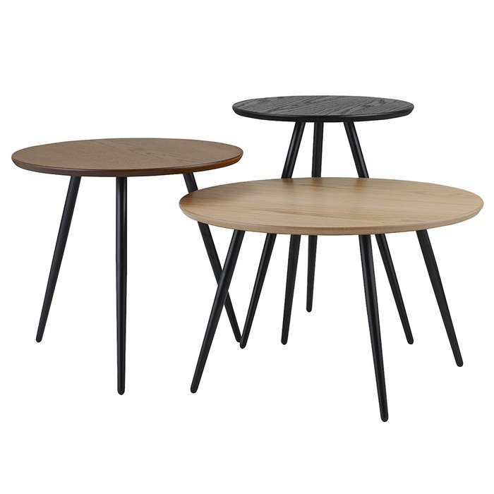 Набор из трех кофейных столиков Sodano с круглыми столешницами