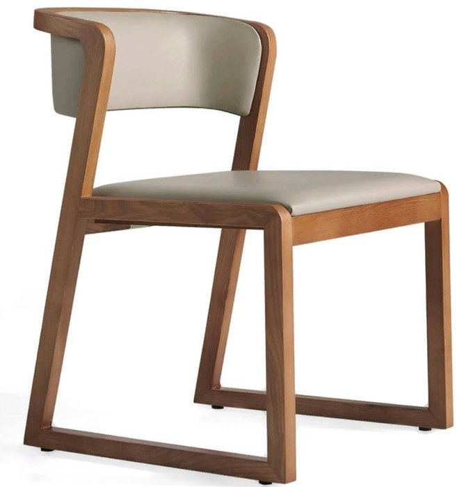 Мягкий стул с обивкой из серой кожи