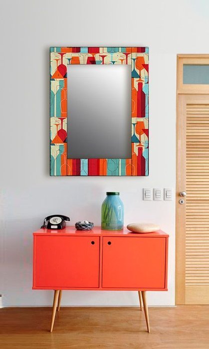 Настенное зеркало Винный квартал в раме из массива сосны 75х140 - купить Настенные зеркала по цене 15490.0