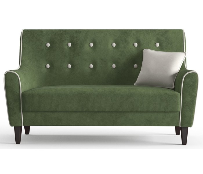 Диван из велюра Мерлин темно-зеленого цвета - купить Прямые диваны по цене 22490.0