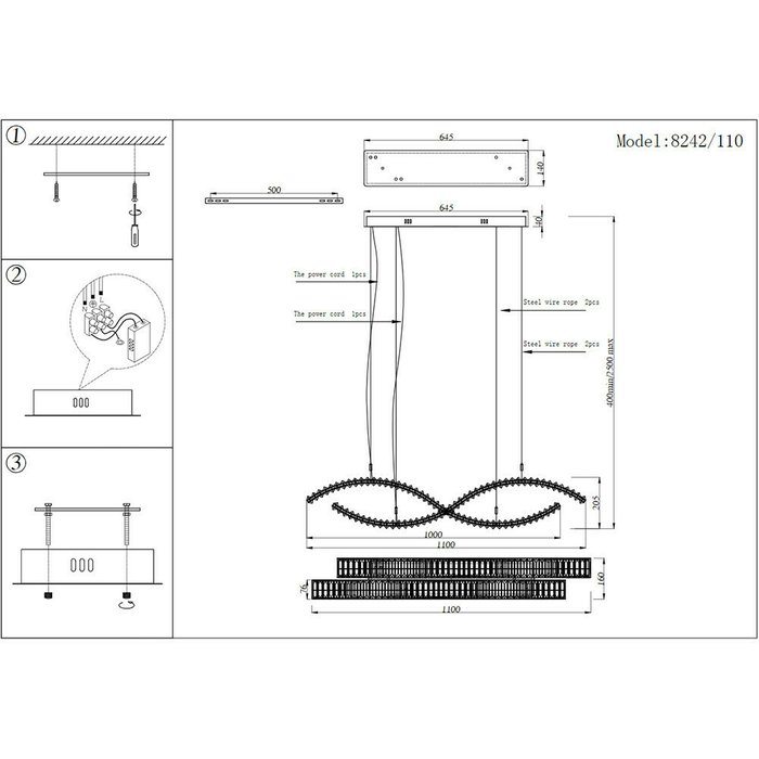 Люстра Newport 8240 8242/110 chrome - лучшие Подвесные люстры в INMYROOM