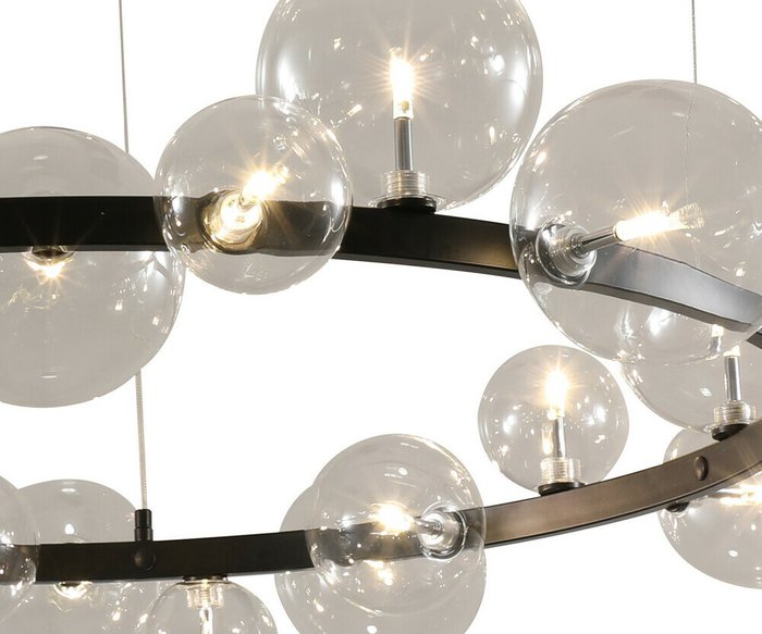 Люстра Иона черный d120 h200 G9 24*5W (Led) (лампами не комплектуется) - купить Подвесные люстры по цене 49900.0