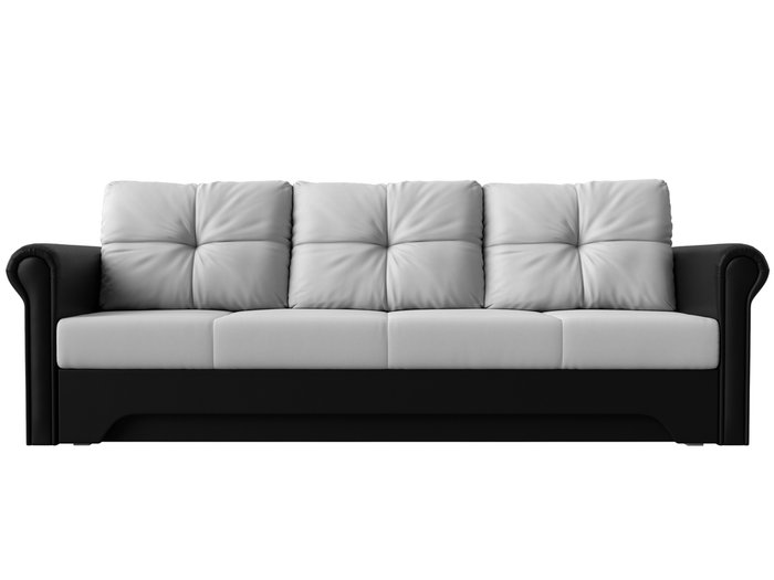 Прямой диван-кровать Европа бело-черного цвета (экокожа) - купить Прямые диваны по цене 41990.0