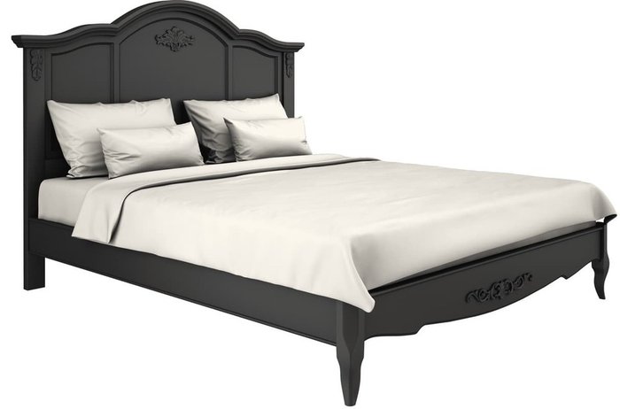 Кровать Akrata 160×200 черного цвета с эффектом старения