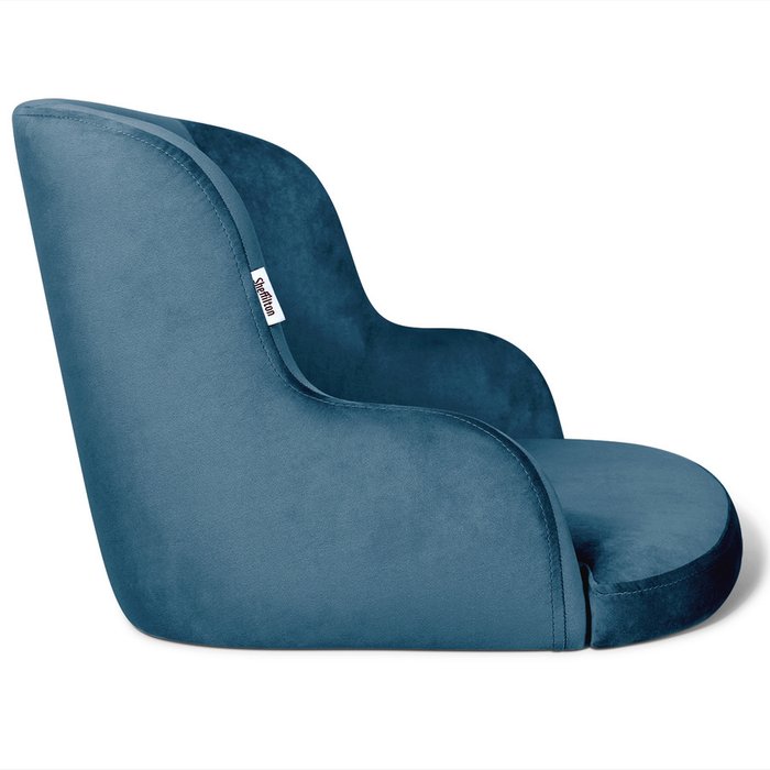 Барный стул Prospero синего цвета с коричневыми ножками - лучшие Барные стулья в INMYROOM