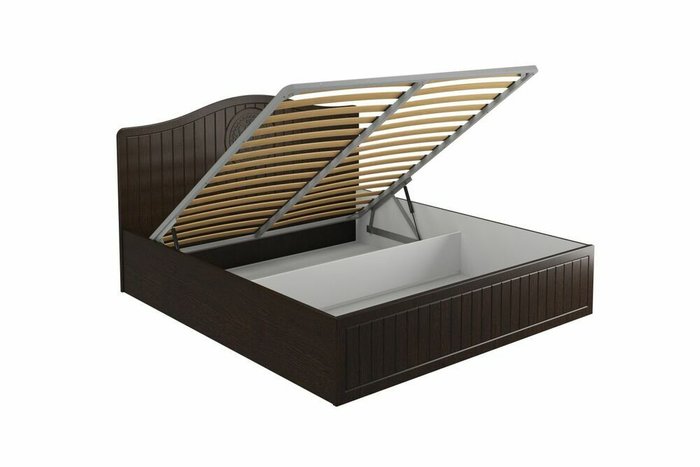 Кровать Монблан 180х200 темно-коричневого цвета с подъемным механизмом - лучшие Кровати для спальни в INMYROOM