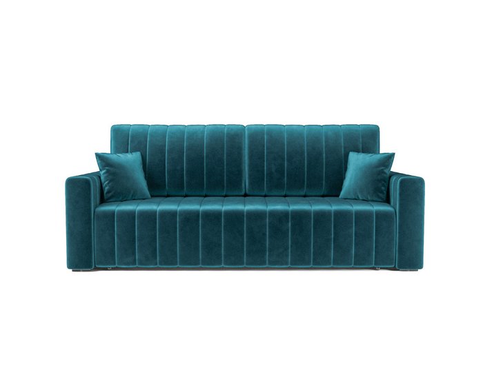 Прямой диван-кровать Лондон сине-зеленого цвета - купить Прямые диваны по цене 36790.0