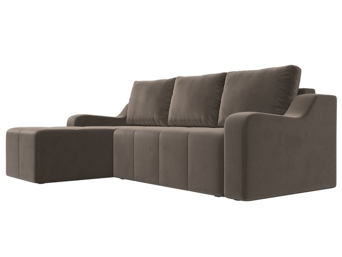 Угловой диван-кровать Элида коричневого цвета левый угол - лучшие Угловые диваны в INMYROOM
