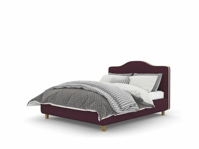 Кровать Квин Box High 160х200 бордового цвета с подъемным механизмом - купить Кровати для спальни по цене 50200.0