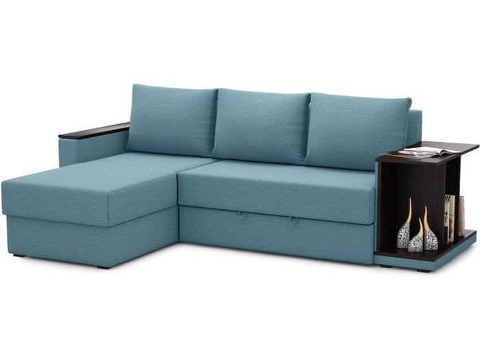 Угловой диван-кровать Турин голубого цвета