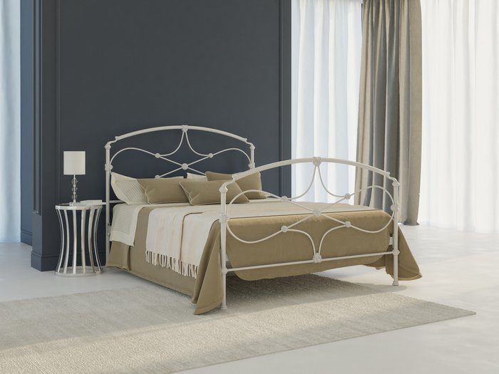 Кровать Лайза 140х200 бело-глянцевого цвета - купить Кровати для спальни по цене 59657.0