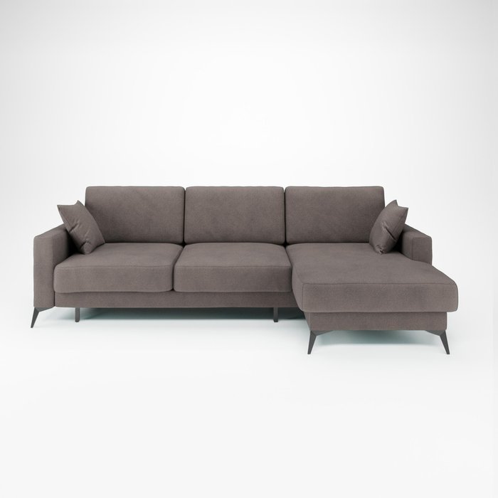 Угловой диван-кровать Наоми 2 серо-коричневого цвета правый  - купить Угловые диваны по цене 105589.0