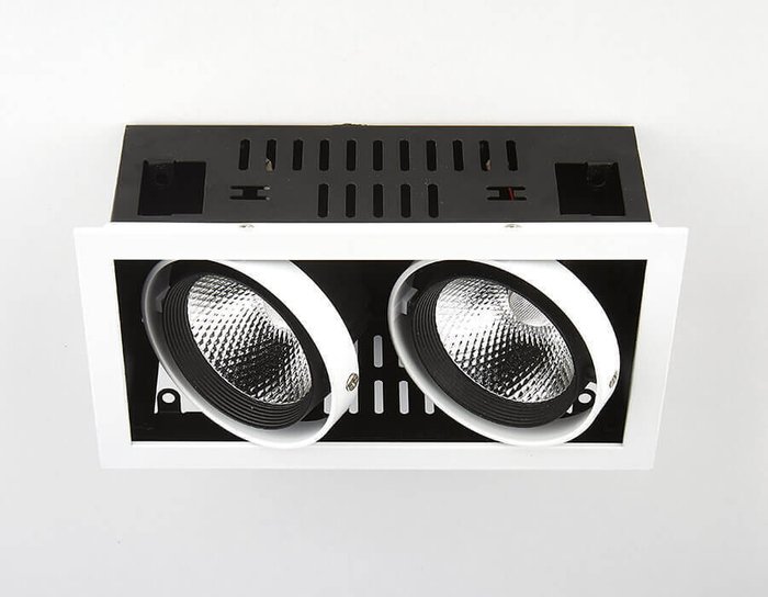 Встраиваемый светильник Ambrella Light T812 BK/CH 2*12W 4200K - купить Потолочные светильники по цене 5580