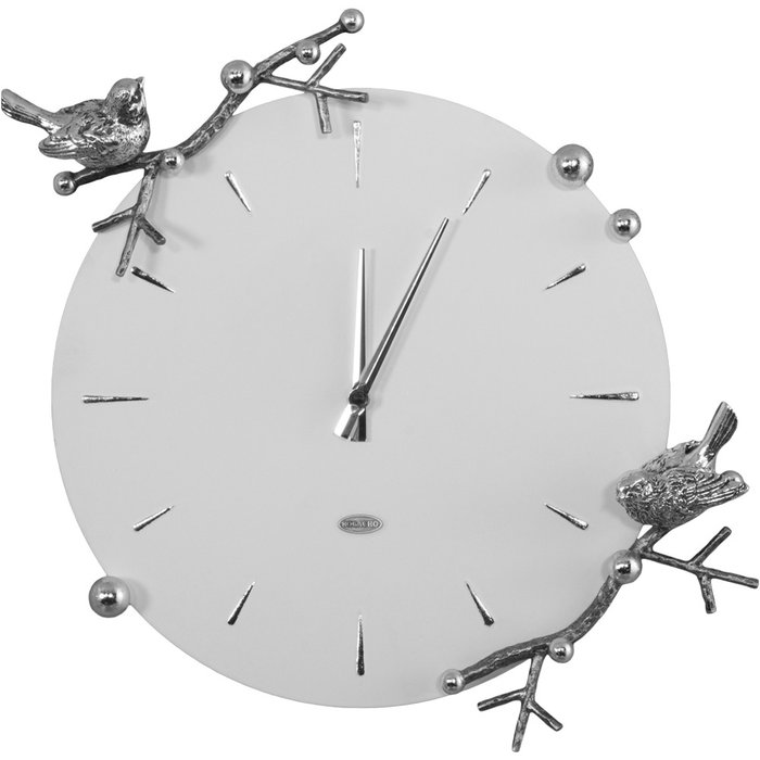 Часы настенные Терра бело-серебряного цвета