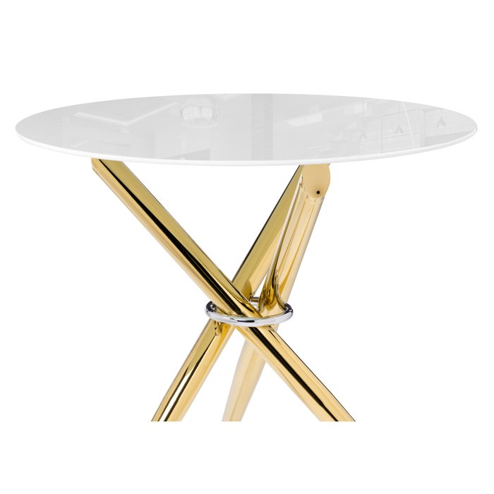 Обеденный стол Rock М бело-золотого цвета - лучшие Обеденные столы в INMYROOM