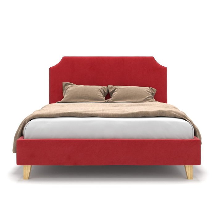 Кровать Natalie на ножках красная 160х200 - лучшие Кровати для спальни в INMYROOM