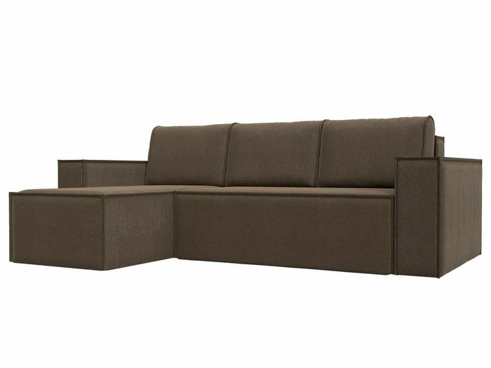 Угловой диван-кровать Куба коричневого цвета левый угол