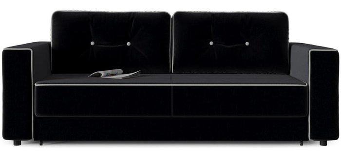 Диван-кровать прямой Принстон (Менли) 04 кабрио черного цвета - купить Прямые диваны по цене 35517.0