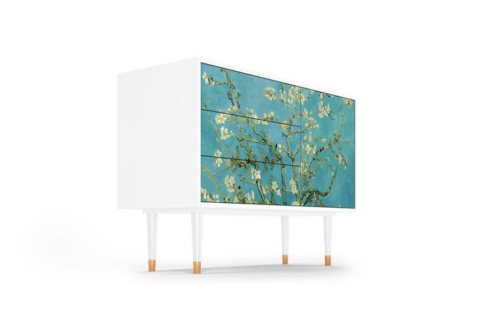 Комод S3 Almond Blossom by Van Gogh с корпусом белого цвета - лучшие Комоды в INMYROOM Комод S3 Almond Blossom by Van Gogh с корпусом белого цвета - лучшие Комоды в INMYROOM