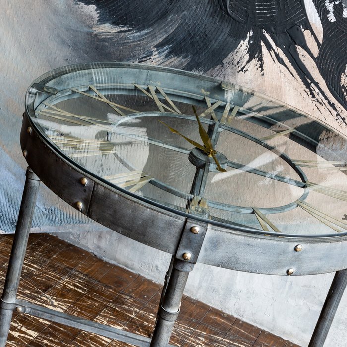 Стол с встроенными часами Рихтер серого цвета - купить Обеденные столы по цене 48000.0