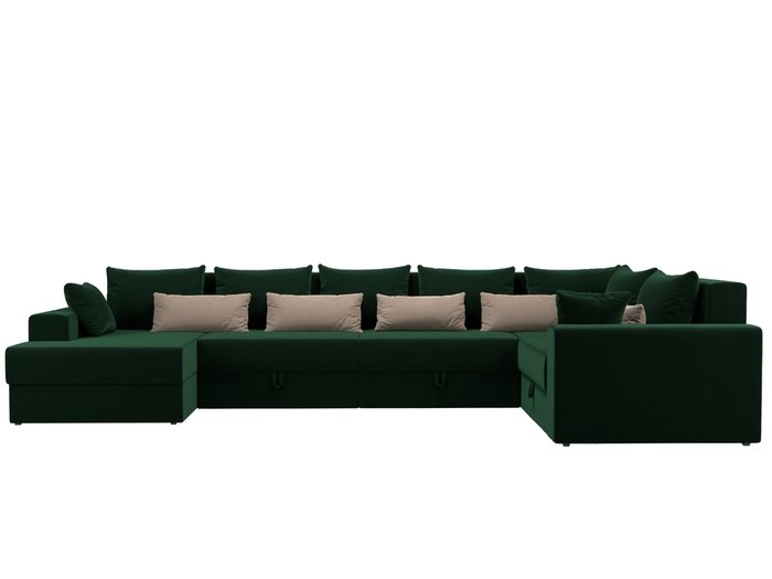 Угловой диван-кровать Мэдисон зелено-бежевого цвета правый угол - купить Угловые диваны по цене 82990.0