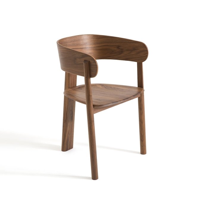 Кресло для столовой из орехового дерева дизайн Э Галлина Marais коричневого цвета